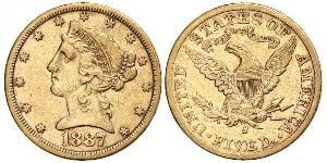 5 Dollar Vereinigten Staaten von Amerika (1776 - ) Gold 