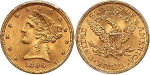 5 Dollar Vereinigten Staaten von Amerika (1776 - ) Gold 