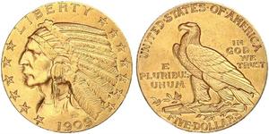 5 Dollar Vereinigten Staaten von Amerika (1776 - ) Gold 