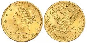 5 Dollar Vereinigten Staaten von Amerika (1776 - ) Gold 