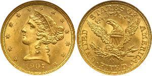 5 Dollar Vereinigten Staaten von Amerika (1776 - ) Gold 