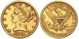 5 Dollar Vereinigten Staaten von Amerika (1776 - ) Gold 