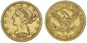 5 Dollar Vereinigten Staaten von Amerika (1776 - ) Gold 