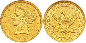 5 Dollar Vereinigten Staaten von Amerika (1776 - ) Gold 