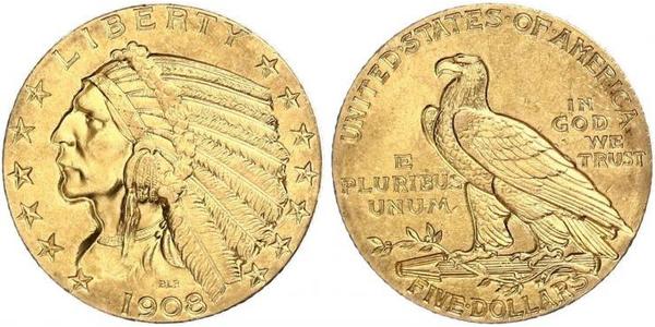 5 Dollar Vereinigten Staaten von Amerika (1776 - ) Gold 