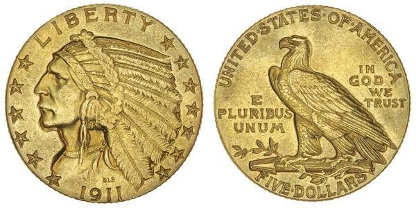5 Dollar Vereinigten Staaten von Amerika (1776 - ) Gold 