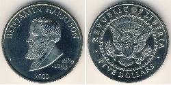 5 Dollar Liberia Kupfer/Nickel Benjamin Harrison (1833 - 1901) 