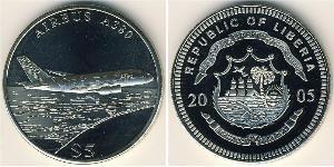 5 Dollar Liberia Kupfer/Nickel 