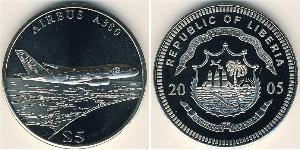 5 Dollar Liberia Kupfer/Nickel 