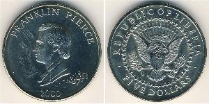 5 Dollar Liberia Kupfer/Nickel Franklin Pierce (1804 - 1869)