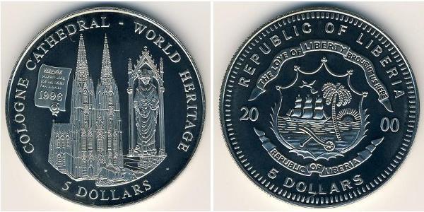 5 Dollar Liberia Kupfer/Nickel 