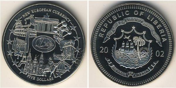 5 Dollar Liberia Kupfer/Nickel 