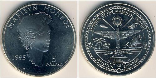 5 Dollar Marshallinseln Kupfer/Nickel Marilyn Monroe(1926 -1962)