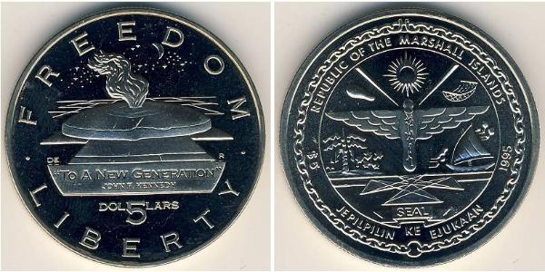 5 Dollar Marshallinseln Kupfer/Nickel 