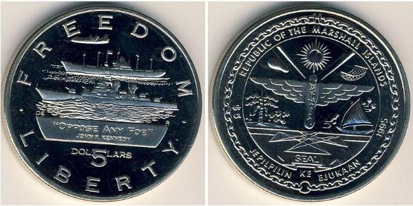 5 Dollar Marshallinseln Kupfer/Nickel 