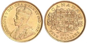 5 Dollar Canada Or George V (1865-1936)