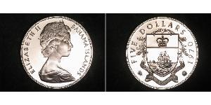 5 Dollar Bahamas Silber Elizabeth II (1926-2022)