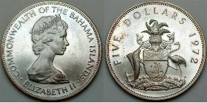 5 Dollar Bahamas Silber Elizabeth II (1926-2022)