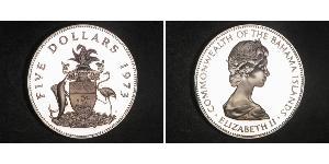 5 Dollar Bahamas Silber Elizabeth II (1926-2022)