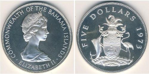 5 Dollar Bahamas Silber Elizabeth II (1926-2022)