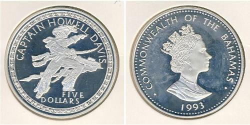 5 Dollar Bahamas Silber 