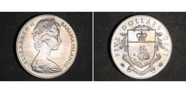 5 Dollar Bahamas Silber Elizabeth II (1926-2022)