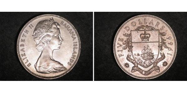 5 Dollar Bahamas Silber Elizabeth II (1926-2022)