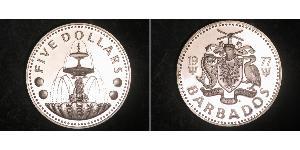 5 Dollar Barbados Silber 