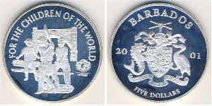 5 Dollar Barbados Silber 