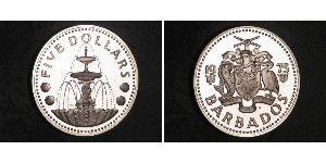 5 Dollar Barbados Silber 