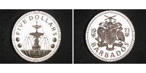 5 Dollar Barbados Silber 