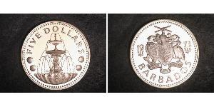 5 Dollar Barbados Silber 
