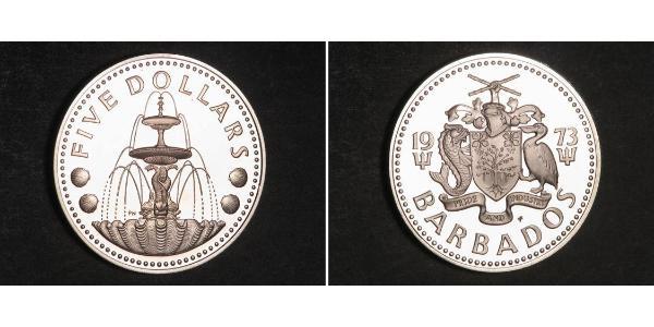 5 Dollar Barbados Silber 