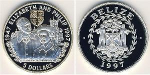 5 Dollar Belize (1981 - ) Silber 