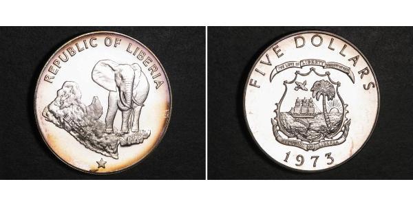 5 Dollar Liberia Silber 