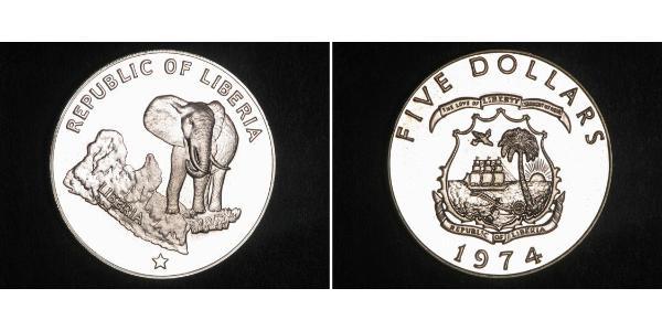 5 Dollar Liberia Silber 