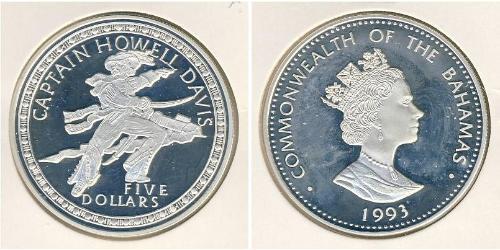 5 Dollar Bahamas Silver 