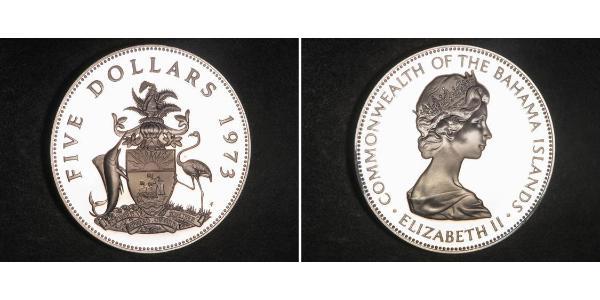 5 Dollar Bahamas Silver Elizabeth II (1926-2022)