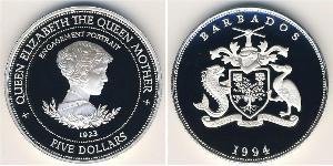 5 Dollar Barbados Silver 