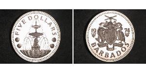 5 Dollar Barbados Silver 