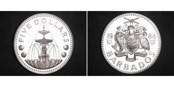 5 Dollar Barbados Silver 