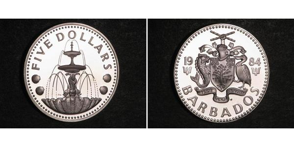 5 Dollar Barbados Silver 