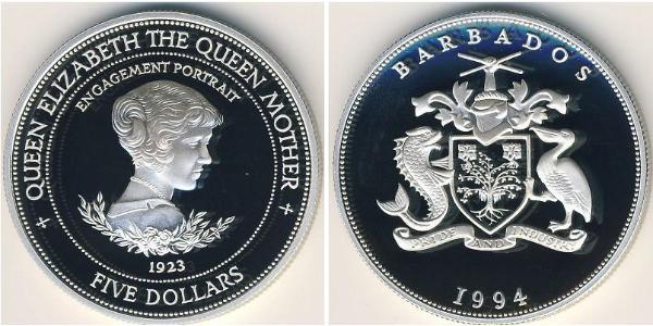 5 Dollar Barbados Silver 