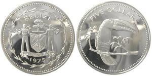 5 Dollar Belize (1981 - ) Silver 