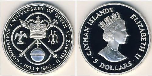 5 Dollar Cayman Islands Silver 