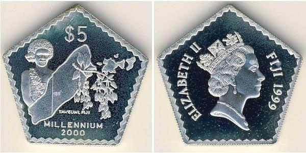 5 Dollar Fiji Silver 