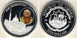 5 Dollar Liberia Silver 