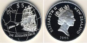 5 Dollar New Zealand Silver 