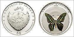 5 Dollar Palau Silver 