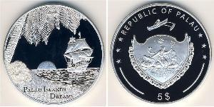 5 Dollar Palau Silver 